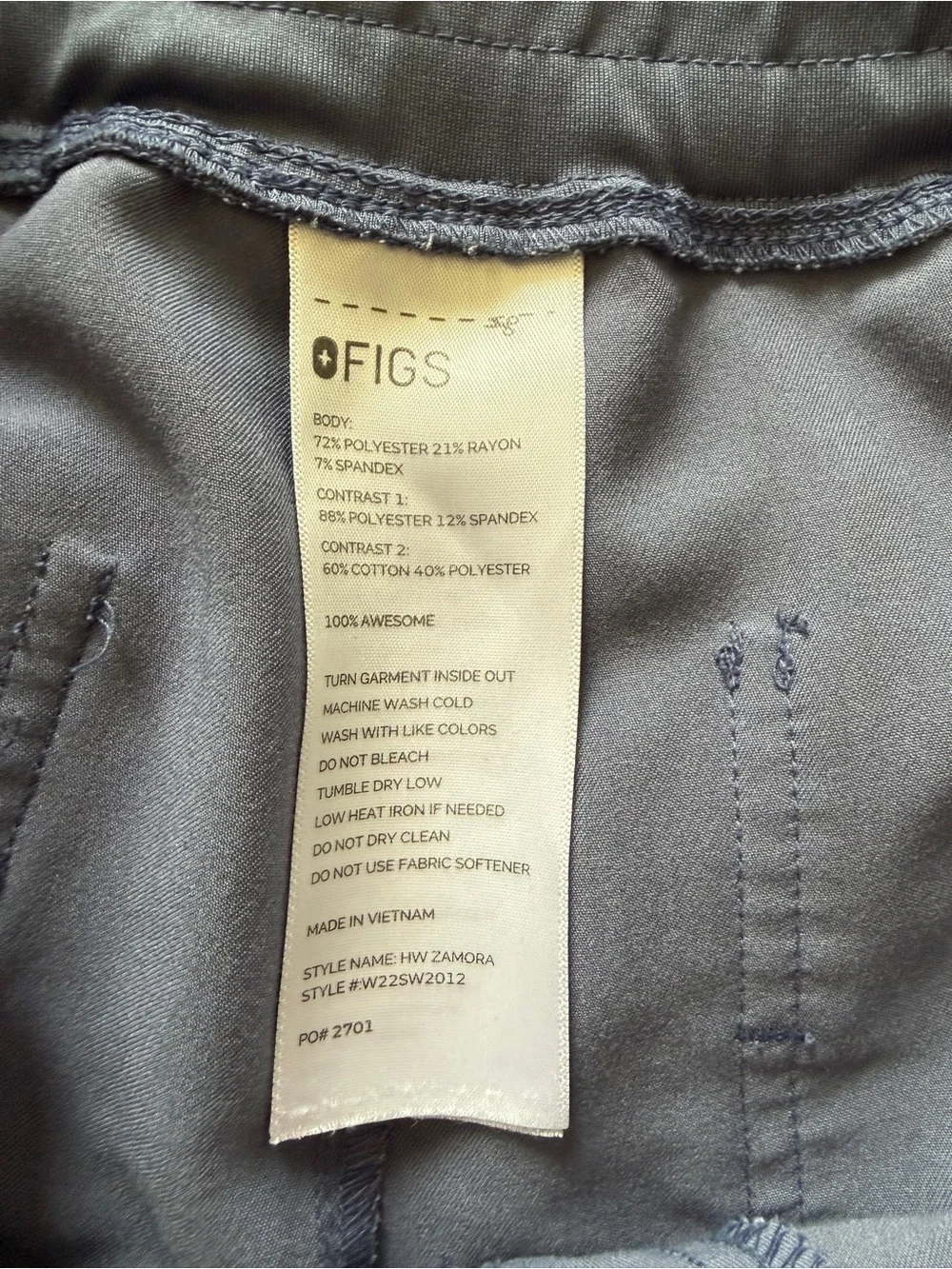 Figs high waisted Zamora Jogger Pants with Space Navy with Lime Drawcord